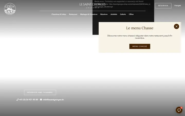 Le Saint Georges boutique hotel website homepage