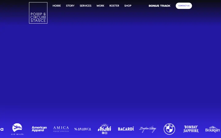 Pomp & Circumstance marketing agency website homepage