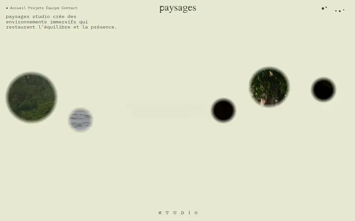 paysages studio design agency website homepage