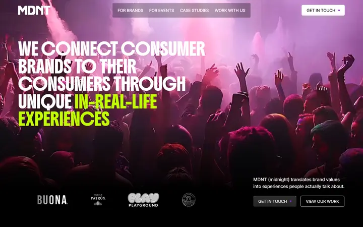 MDNT marketing agency website homepage