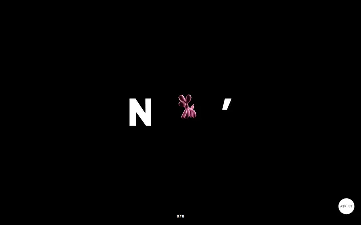Nothin' design agency website homepage