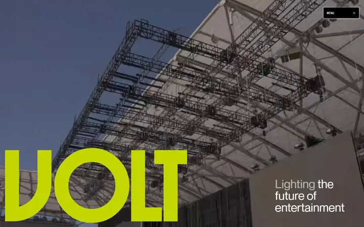 Volt Lites production company website homepage
