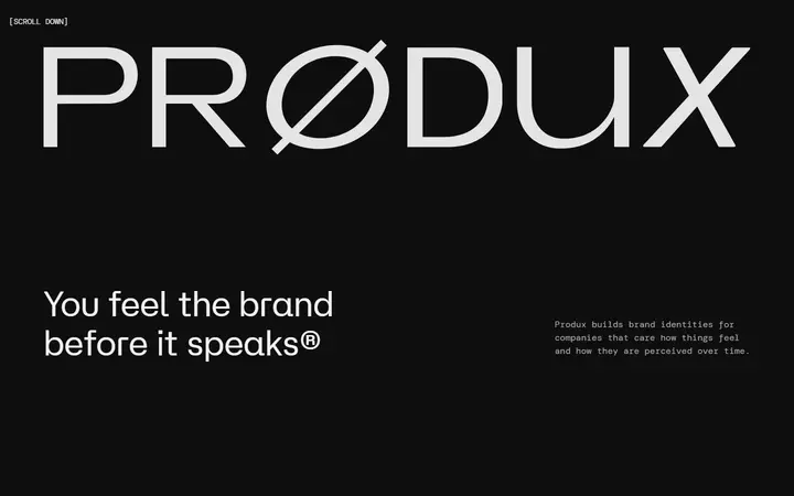 PRODUX design agency website homepage
